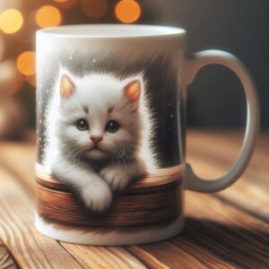 Taza michi blanco