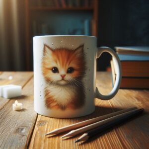 Taza de michi naranja